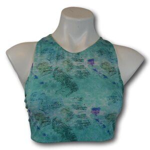 ODINA  Seafoam Map of Australia Reversable Tankini Top Size: XL